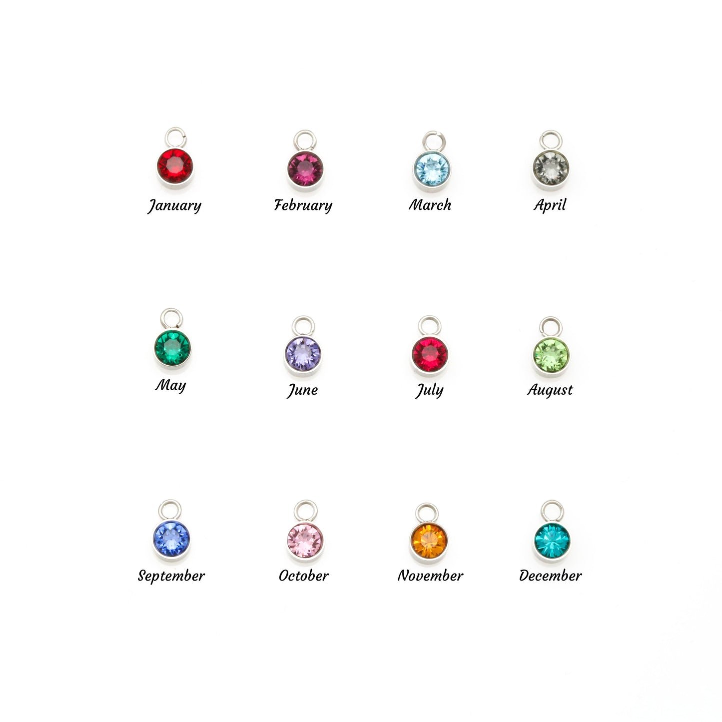 Custom Name Necklace with Birthstone – Personalized Cursive Pendant